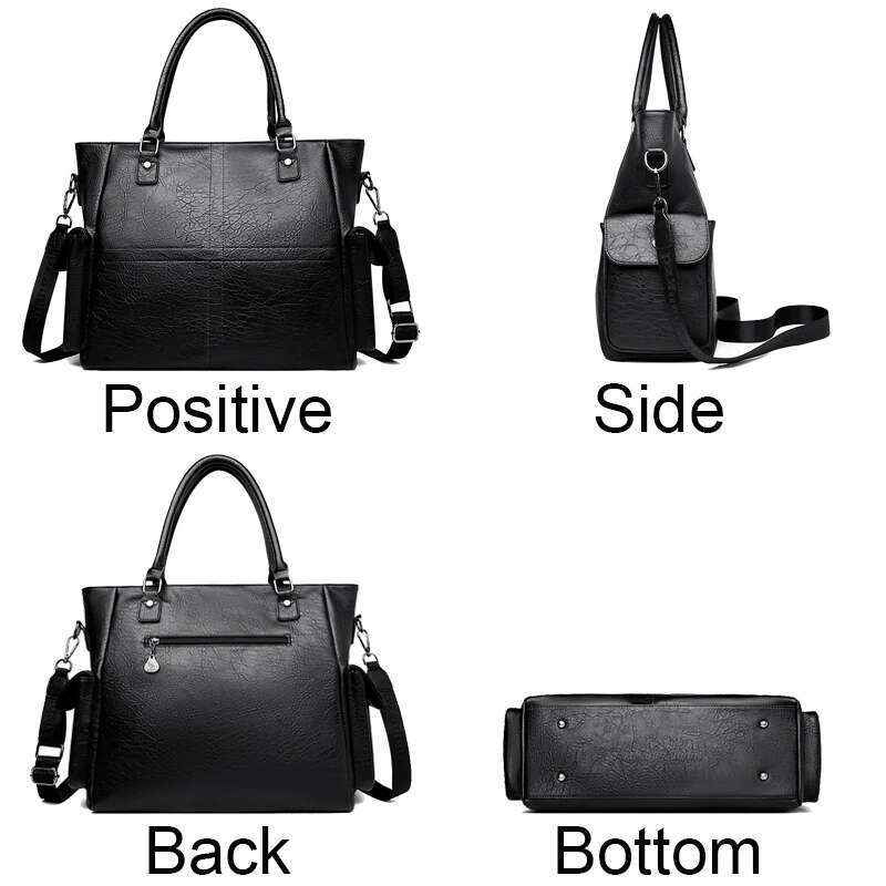 Women High Quality Leather Top-Handle Large Handbag Designer Ladies Commuting Crossbody Bags And Purse Sac