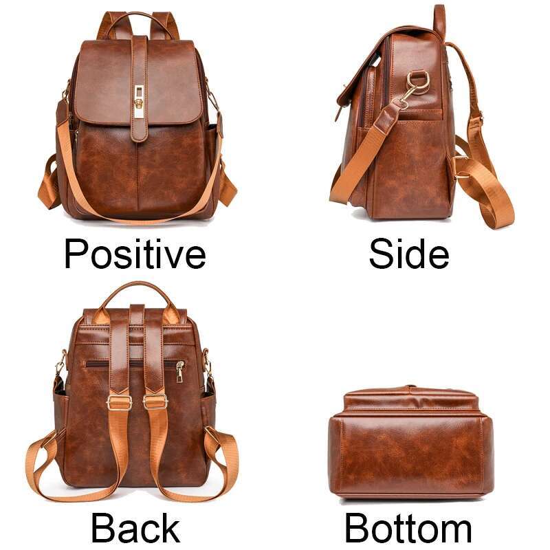 PU Leather Backpacks Girl Designer Knapsack High Quality Women Backpack Large Capacity Travel Schoolbag Sac