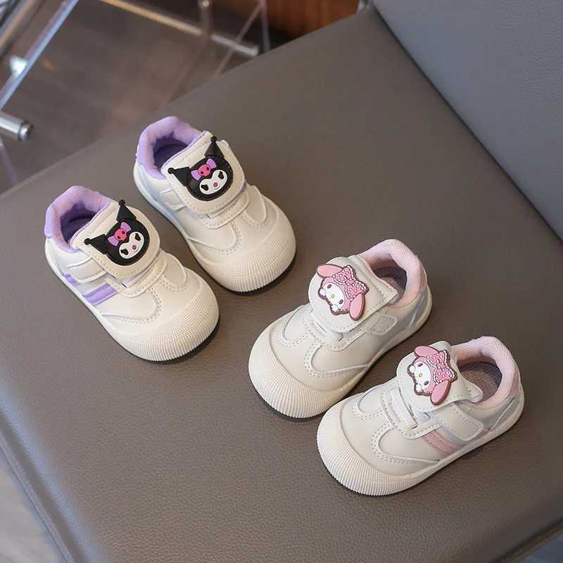 Kid Sneaker Spring Autumn Anti-slip Cartoon Toddler Kuromi Casual Prewalking Shoes Baby Fashion Shoes PU Leather Size 16-26 X250224