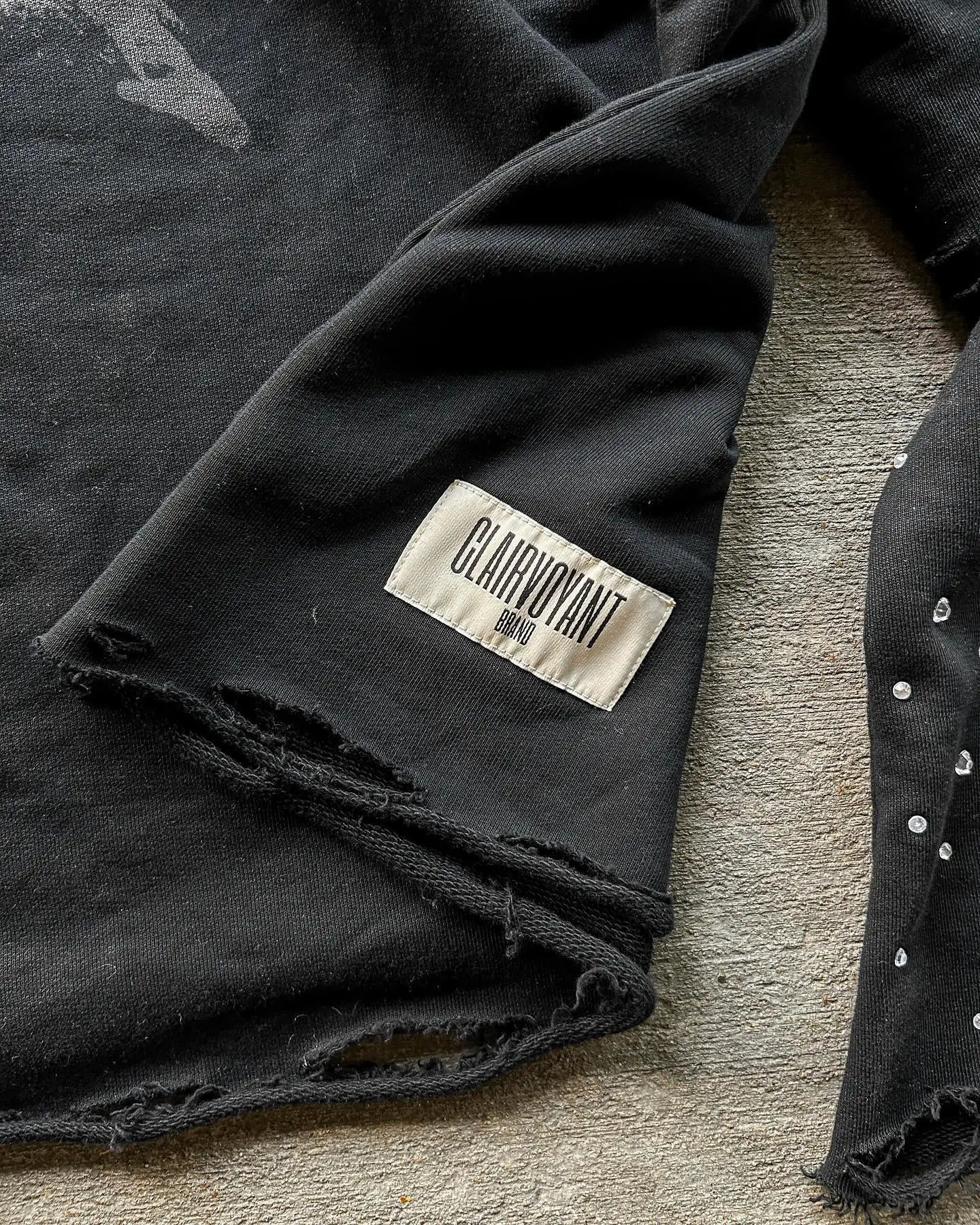 Hip Hop Goth Letter Pattern Double Layer Long Sleeved Graphic T Shirts Harajuku Retro Diamond Oversized Sweatshirt Tops 250225