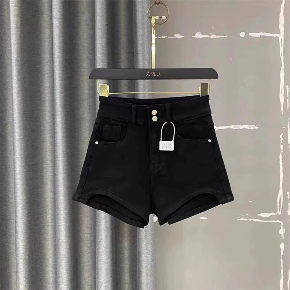 2025 Summer Leopard Print Shorts Womens Collection Fashion Denim Shorts High Waist Wide Leg Pants Female Trendy Short Jeans 250225