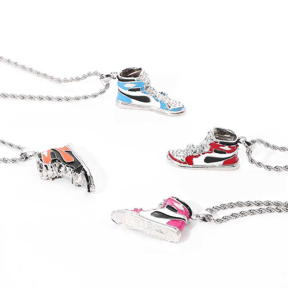 Mini Hip-hop Sneaker Cute Pendant Necklace Cool Collar Fashion M Street Style Rapper Gift For Friend X250224