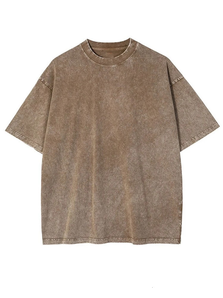 Streetwear Washed Vintage T-Shirts Hip Hop Retro Punk T Shirt Women Tops Cotton Neutral Short Sleeve Acid Wash TShirts 250225