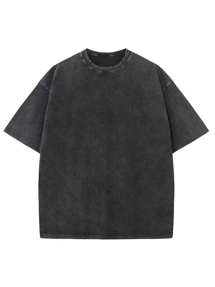 Streetwear Washed Vintage T-Shirts Hip Hop Retro Punk T Shirt Women Tops Cotton Neutral Short Sleeve Acid Wash TShirts 250225