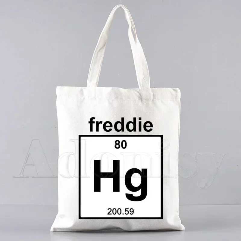 Freddie Mercury Tote Bag Unisex Canvas Bags Shopping Bags Printed Casual Shoulder Bag Foldable Z250224