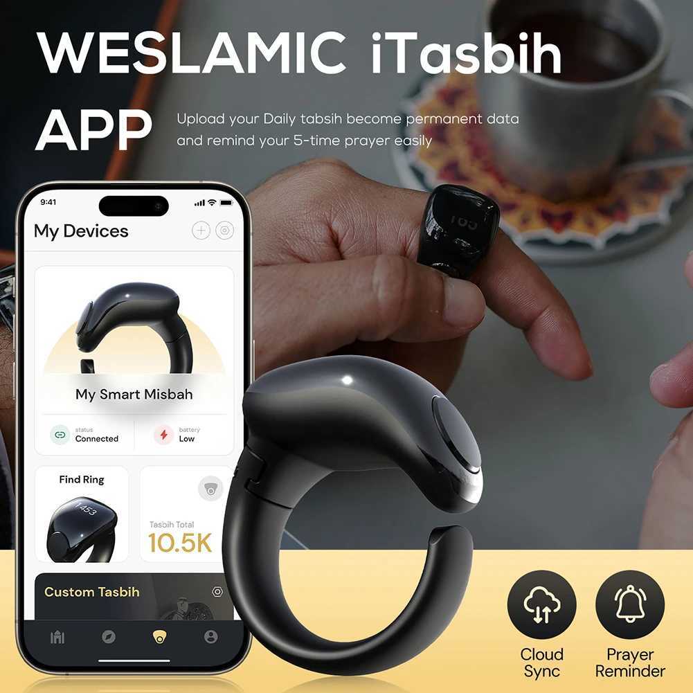 Muslim Gift Smart Electronic Counter 4 Digit Tasbeeh Tasbih Zikr Ring Digital Tally Counter Interchangeable Rings 18/20/22mm W250225