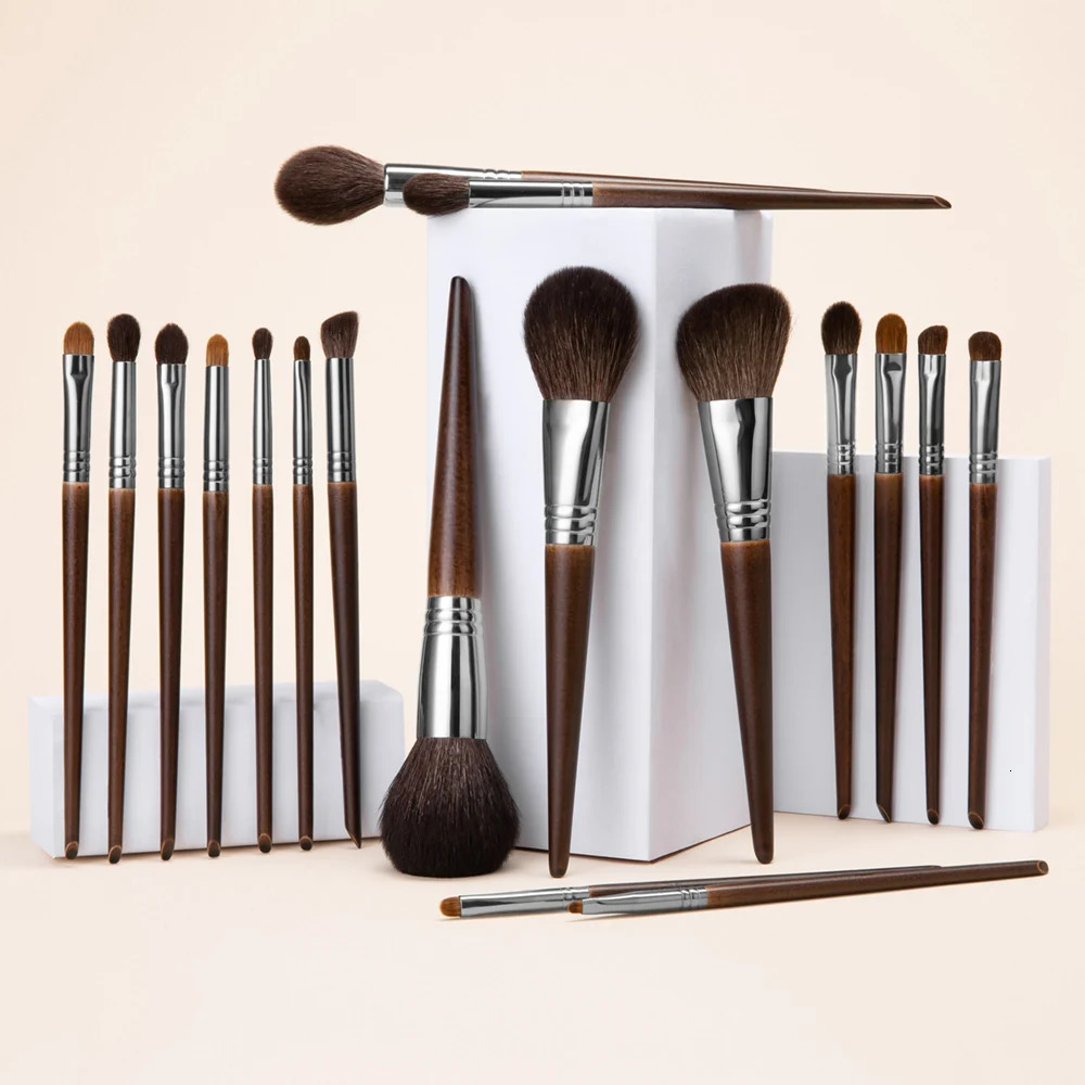 OVW Natural Goat Hair Makeup Brushes Set Professional Kit brocha maquillaje pedzle do makijazu blending smudging brush shader 250224