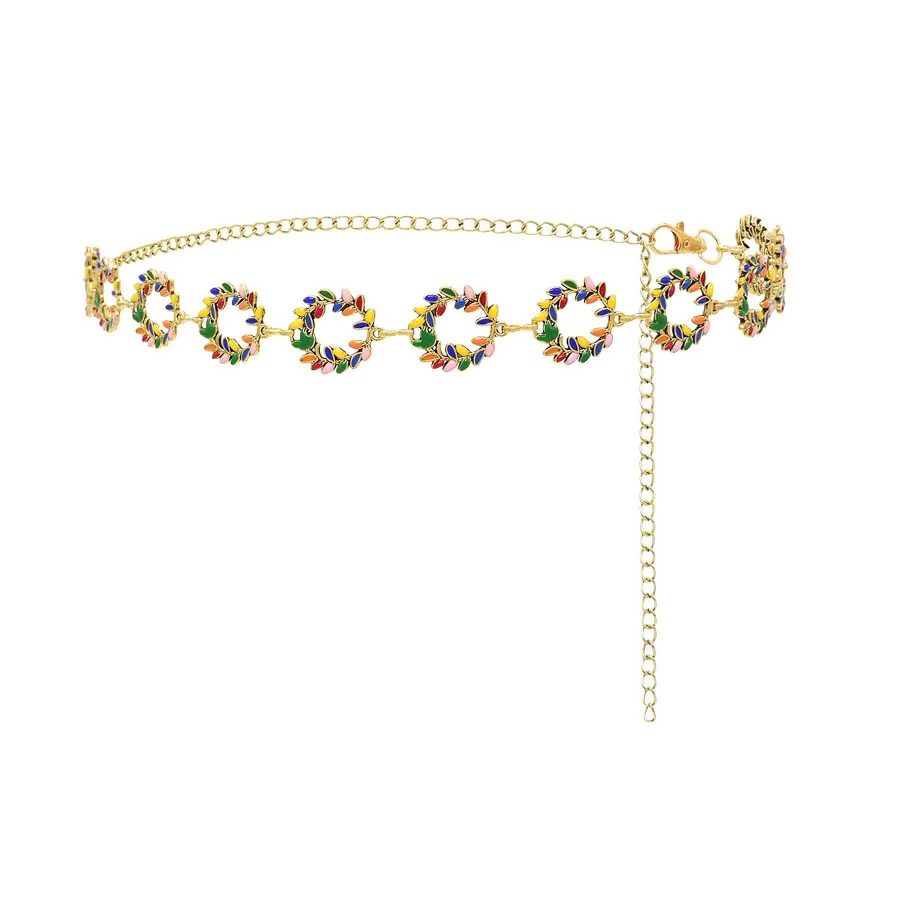 Drip Glaze Women Wasit Chains Satin Of Alloy Body Jewelry Egant Metal Belt Dr Gird For WomenXJ250224