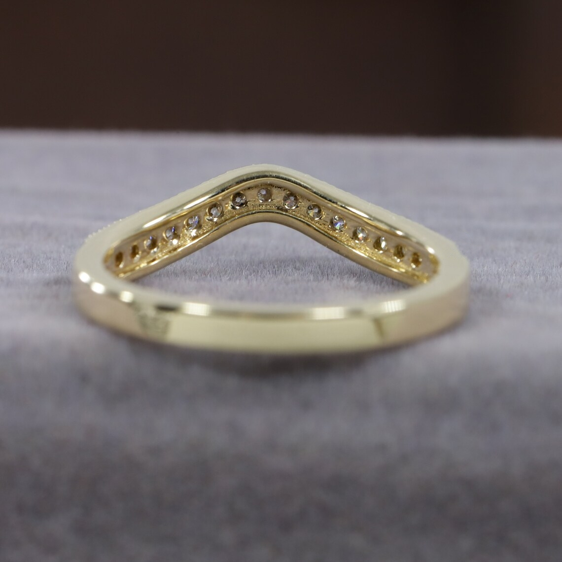 Jewelry 1.20 mm Round Cut Lab-Grown Diamond Chevron Dainty Half Band Matching Eternity Band For Engagement For Womens Gift