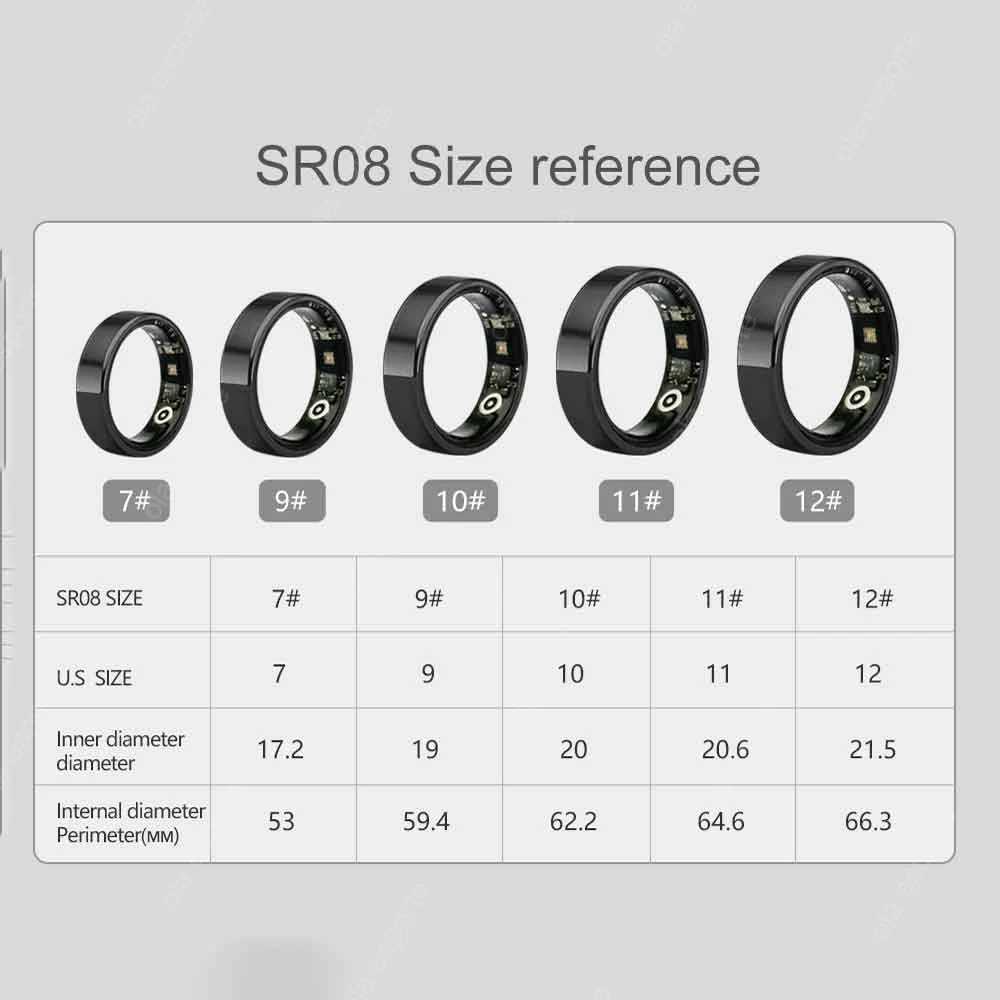 New Smart Ring 2024 3ATM Waterproof Suitable for Xiaomi iPhone Ring Mens 24-hour Health Monitor Gesture Control Multi sport Function W250225