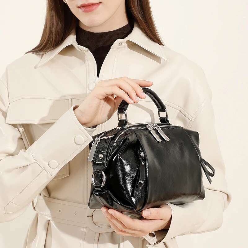 Hifashion Vintage Genuine Leather Pillow Shoulder Crossbody Bags For Women 2025 Designer Top Handle Tote Ladies Handbags