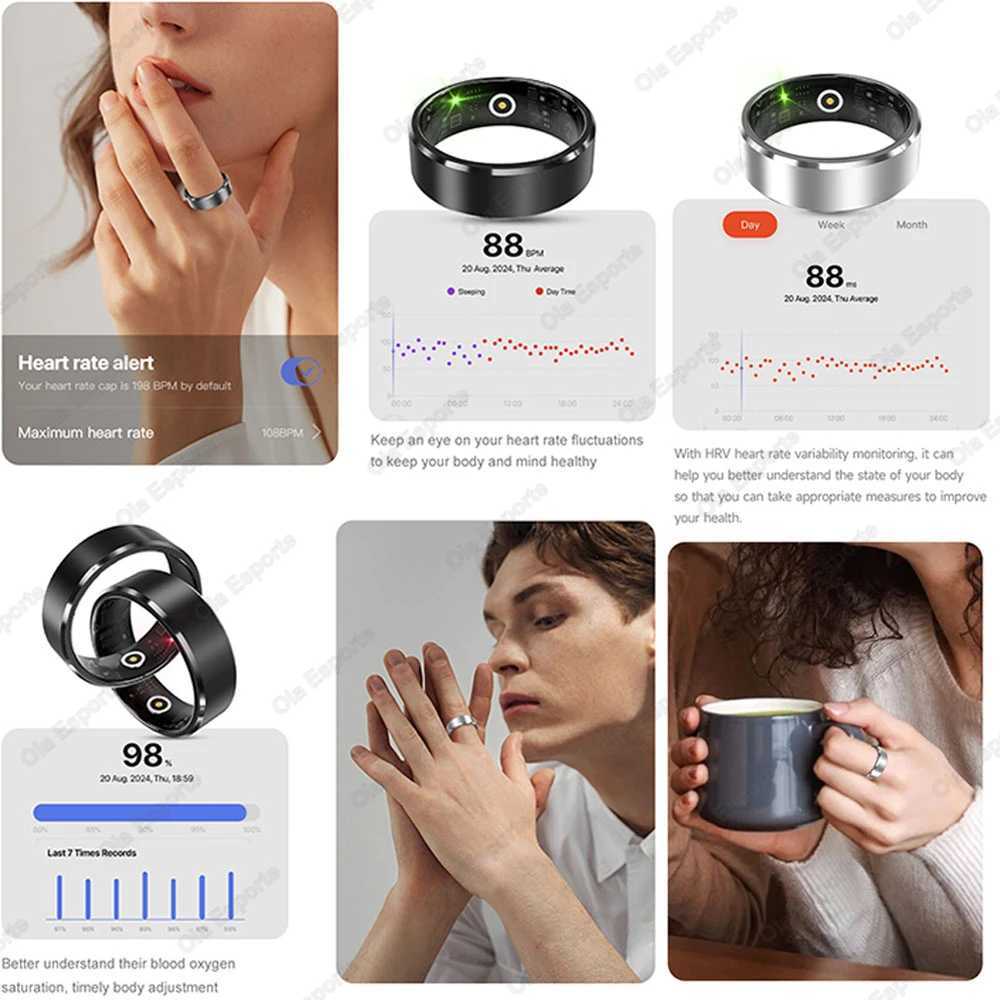 New 5ATM Waterproof Smart Ring For Samsung Galaxy Ring Men Women 24H Health Monitor Gesture Control Multi-sport Mode Smartring W250225