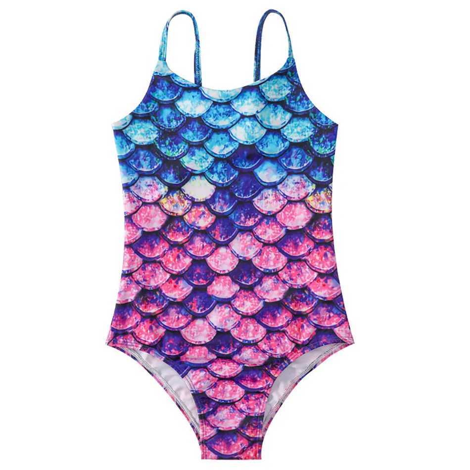 Childrens Mermaid Swimsuit New Girls One Piece Swimsuit Girls Hot Spring Sling Swimsuit Water Sports Quick Drying Swimsuit X250224