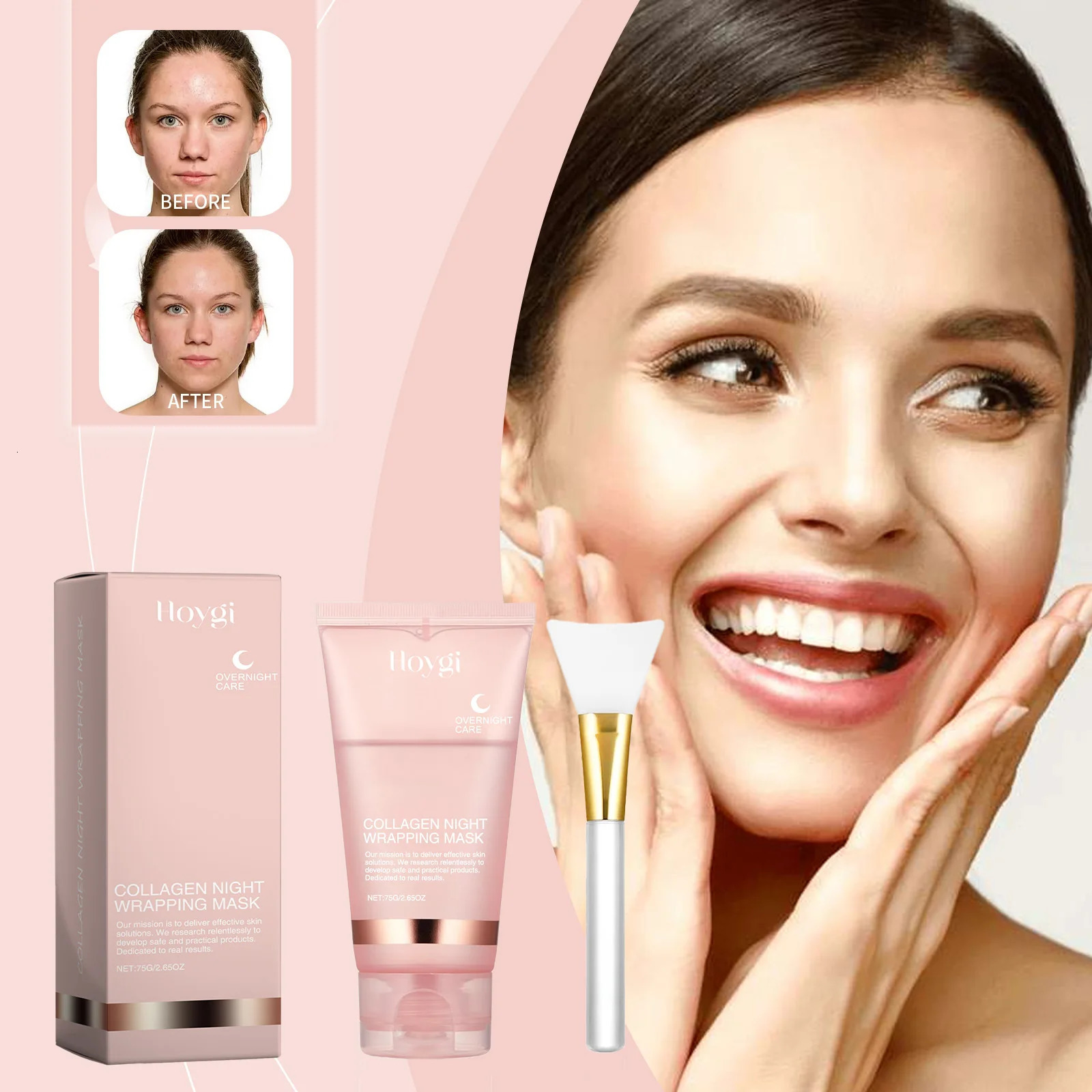 Collagen Peel Off Facial Mask Gently Cleansing Deeply Hydrating Moisturizing Night Wrapping Face Mask Korean Skin Care Cream 250224