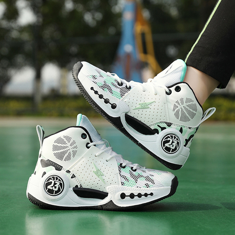 Children's Youth Basketball Shoes Sneakers Kids Professional Training Sport Boy Girl Basketball Shoes Happysteps Trainers With Large Sizes US13C-
