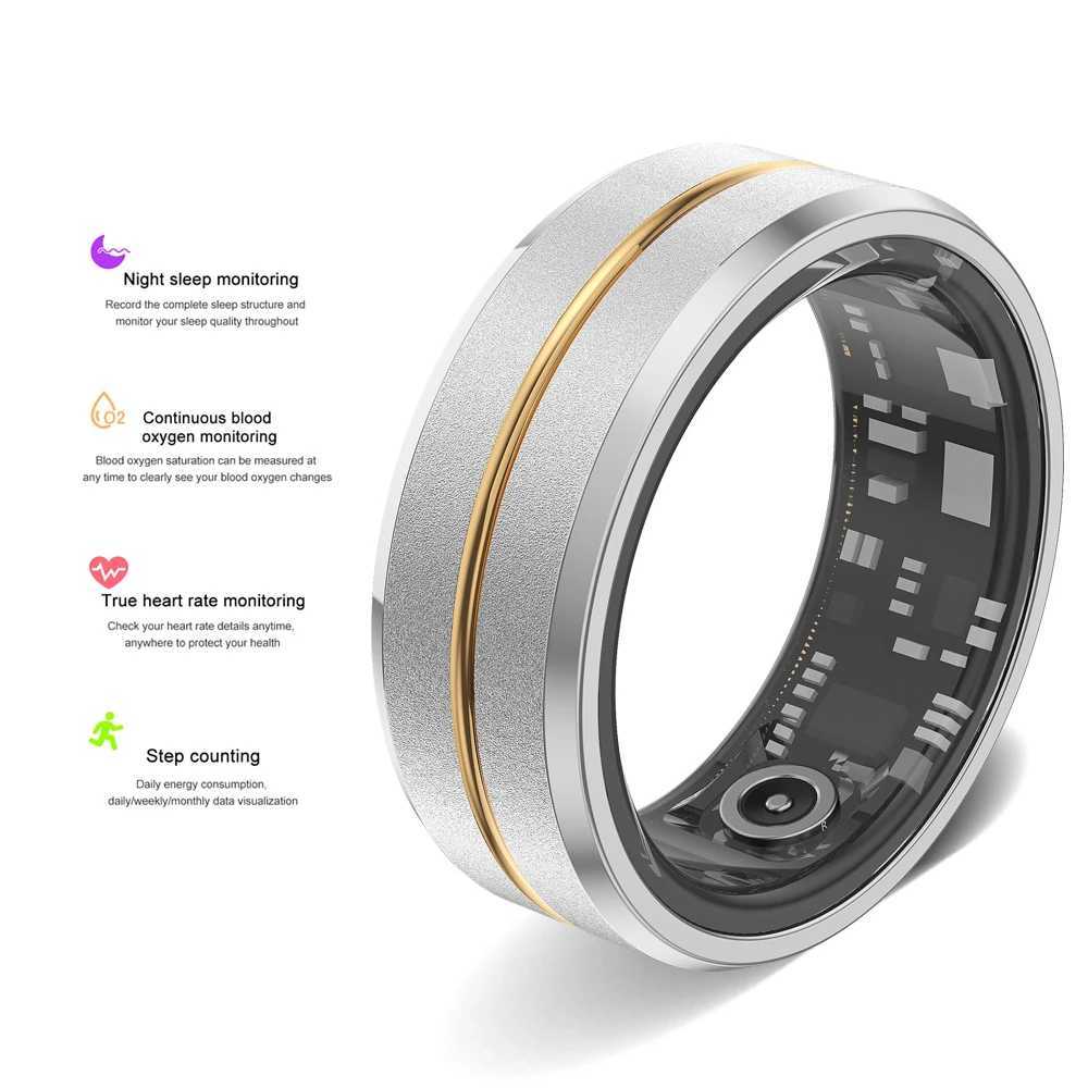 2024 smart ring military grade titanium steel shell health monitoring IP68 and 3ATM waterproof multi sport mode W250225
