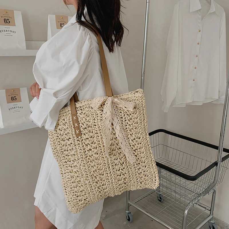 Bohemian Style Large Capacity Shoulder Bags For Women Handmade Straw Handbag Totes Travel Bag Shopping Pack bolsa feminina