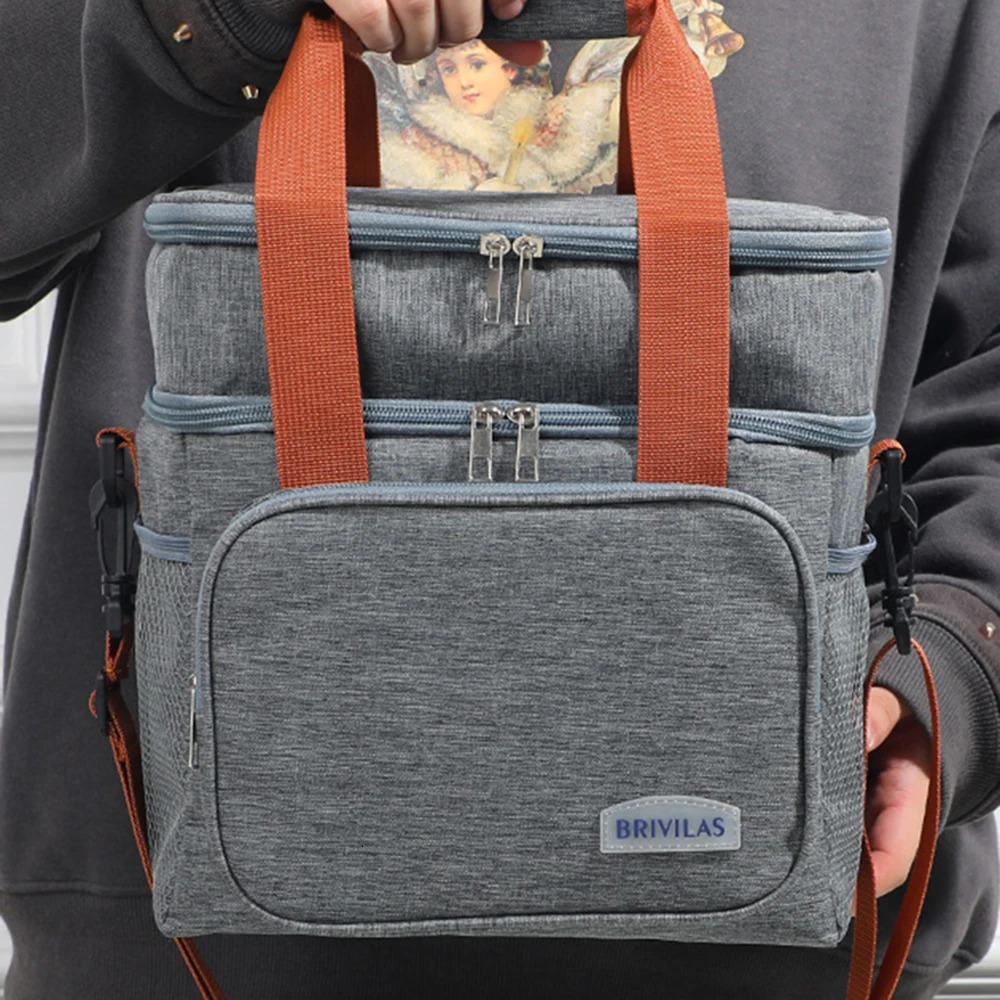 European And American Fashion Can Cross Body Thickened Lunch Insulation Bag With Large Capacity Business Lunch Bag 250224