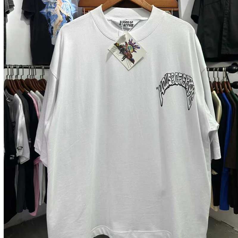 2024 Hipster Letter Print House of Errors T-shirt Summer Casual Crew-neck House of Errors Short-slved Tops Y250225
