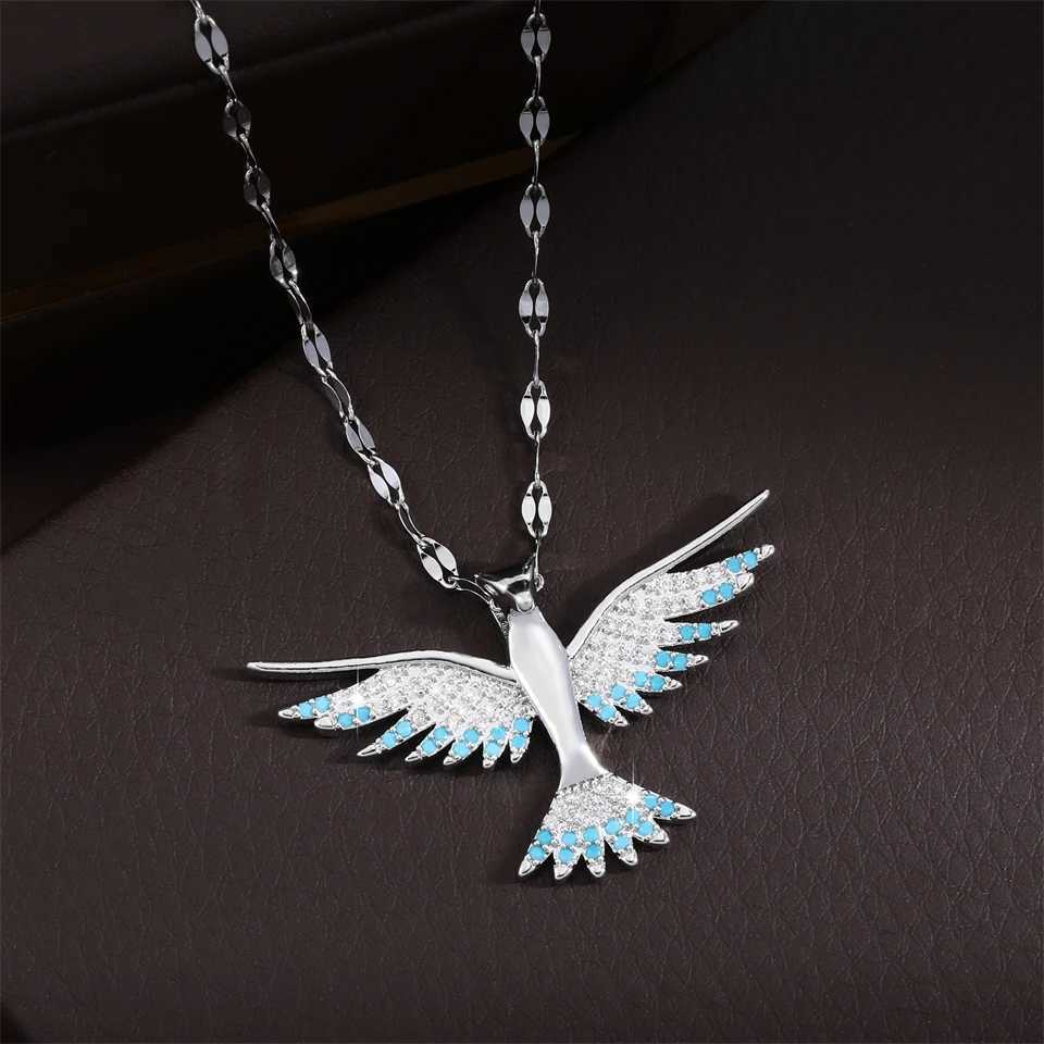 Trendy Phoenix Stainless Steel Cubic Zirconia Necklaces For Wen Men Gold Color Metal Crystal Necklace Party ryday Jewelry X250224