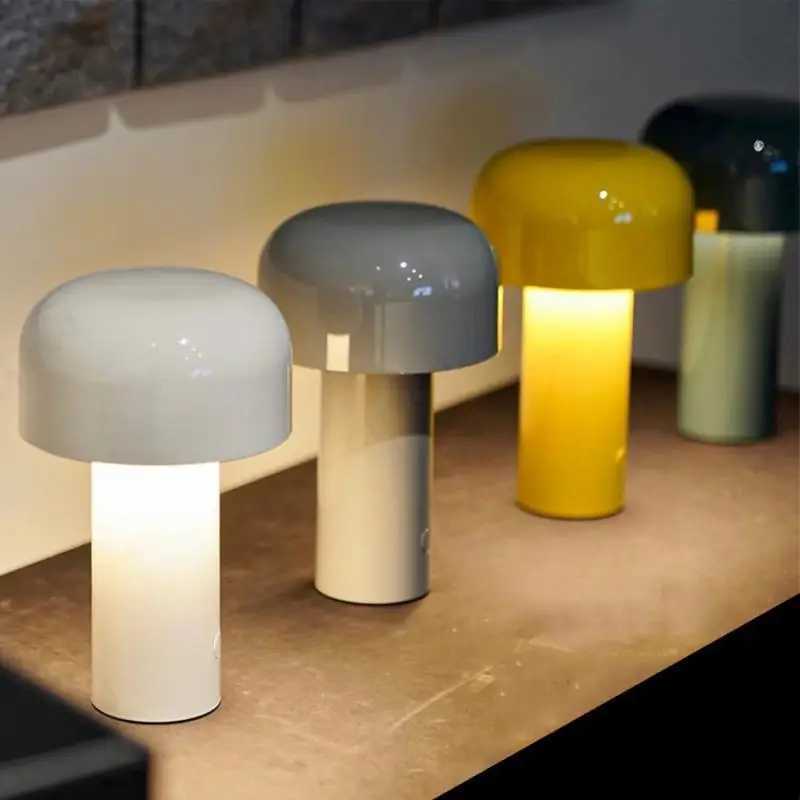 Italian mushroom table lamp charging night light portable USB charging touch bedside lamp living room decoration light Z250225