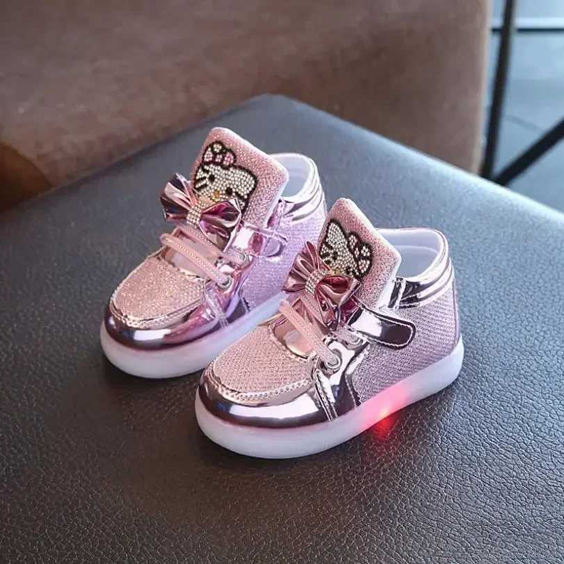 Spring-Autumn 2022 Girls Princess Shoes Rhinestones Breathable Bright Shoes Childrens Shoes Sneakers Casual Shoes W250225