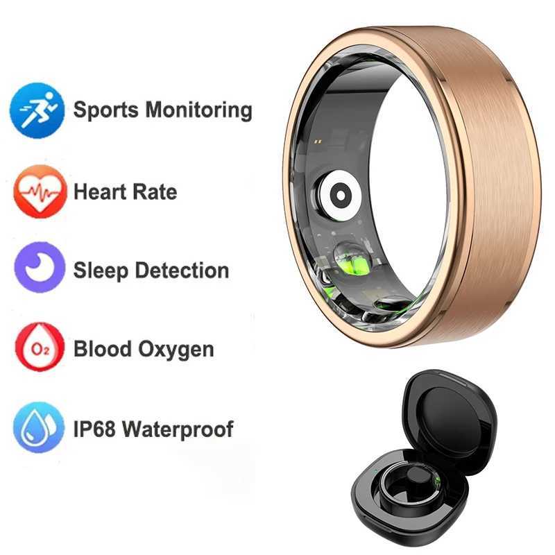 Smart Ring Military Grade Titanium Steel Shell Health Monitoring IP68 5ATM Waterproof Multi-sport Modes For Men Women W250225