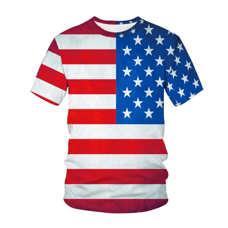 USA American Flag TShirts 3D Print Men Women Vintage Casual T Shirt Short Sleeve Oversized Harajuku Y2k Tops Tees Kids Clothing 250222