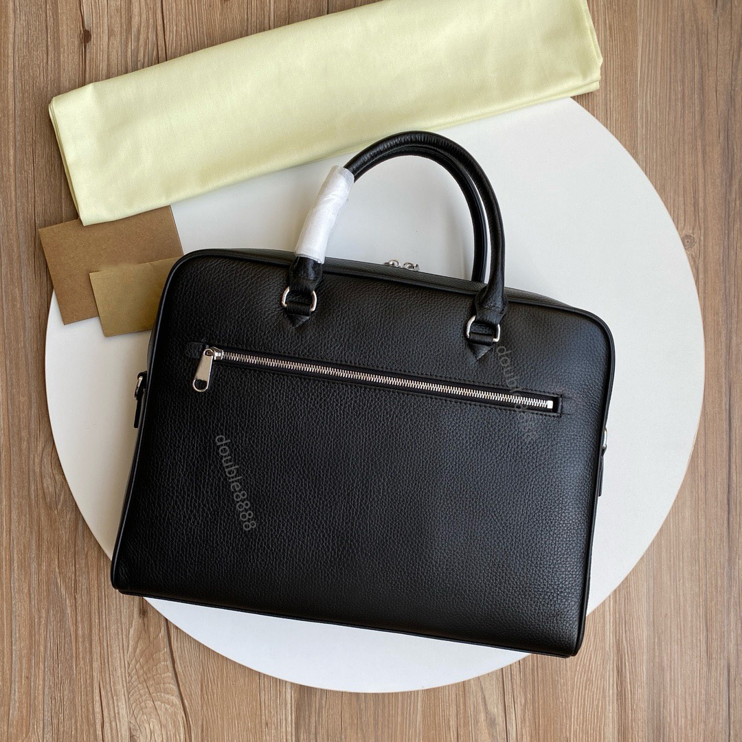 Designer genuine leather Briefcase Soft Grain Cowhide handbag Shoulder Strap Zipper Closure crossbody Bag messenger bag Classic business bag Laptop Bag