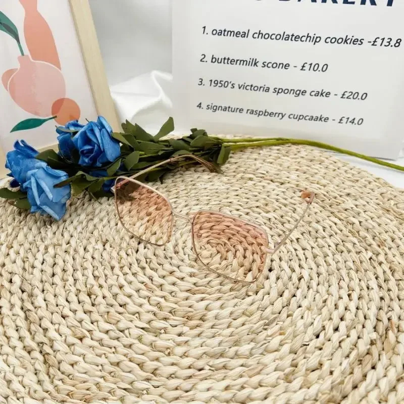 sunglasses fashion classic personality large frame sunglasses gradient color metal full frame anti-ultraviolet glasses 250218