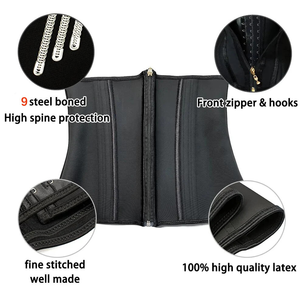 Women Plus Size Fajas Waist Trainer Corset Tummy Control Zipper Vest Body Shaper Cincher Shapewear Slimming Belt Sports Girdle 250224