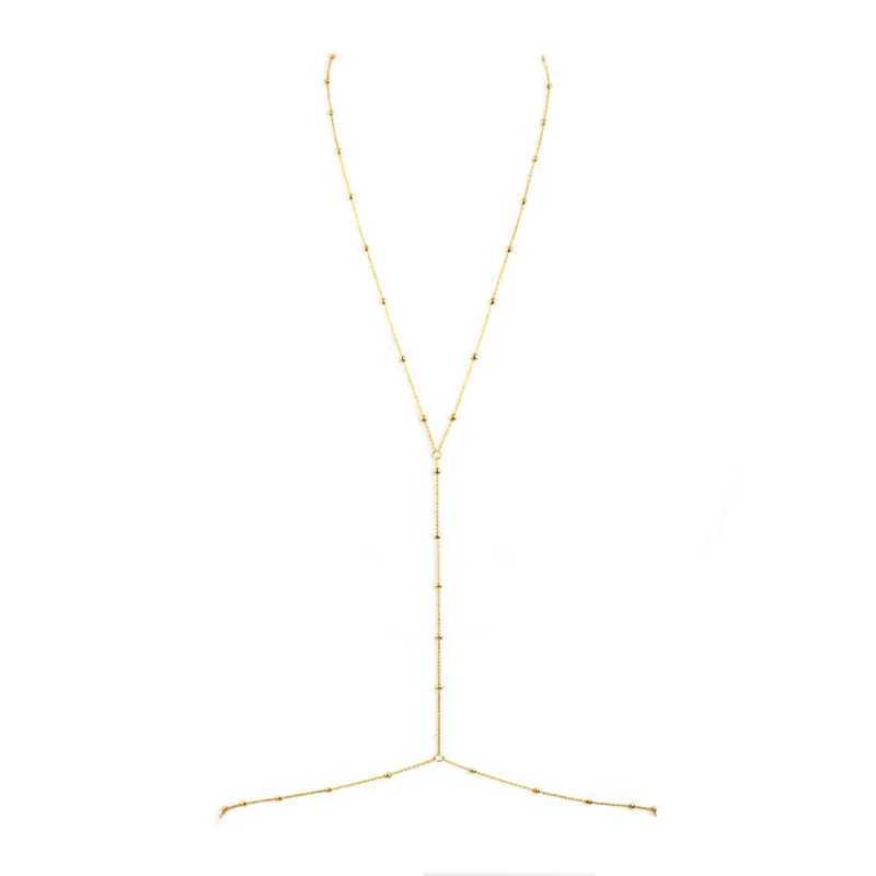 Stainss Steel Simple and fashionable bead washing chain Bohian womens body chain Sexy Beach Wedding Accories Women Bra CroXJ250224