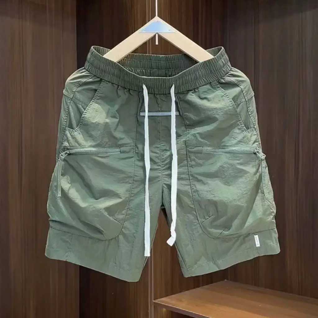 Japanese Shorts Mens Fashion All-Match Fashion Brand Casual Working Pants Quick-Dry Pants Loose Straight Shorts gym shortsT250224