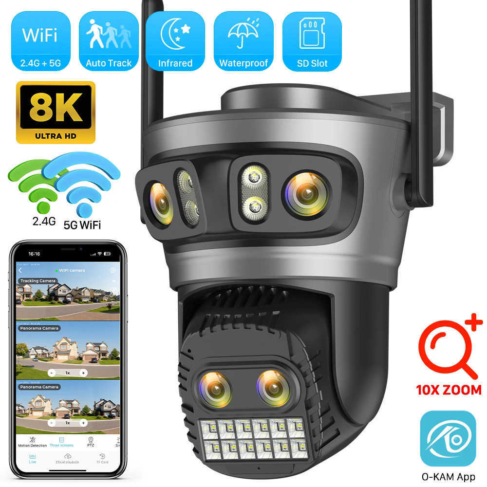 6K O-KAM Por gun ball kage four eyes dual band HD wireless camera night vision full color three picture Z241224