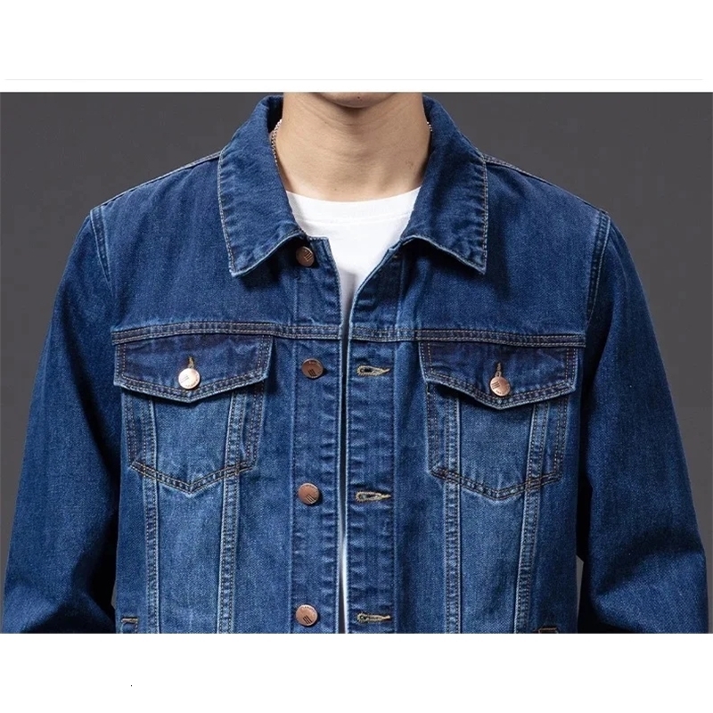 Trendy Denim Jacket For Men Autumn Korean Style Slim Fit Fashion Outerwear Casual Thin 250212
