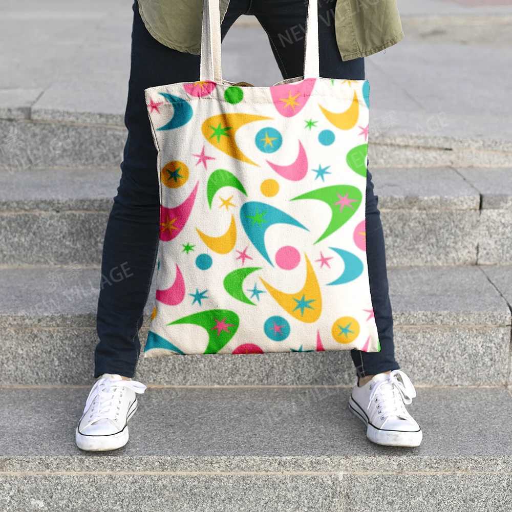 Canvas shoulder bag organization storage Handbags cosmetics travel Womens bag Shopping Fabric pouch nordic boho Customizable Z250224