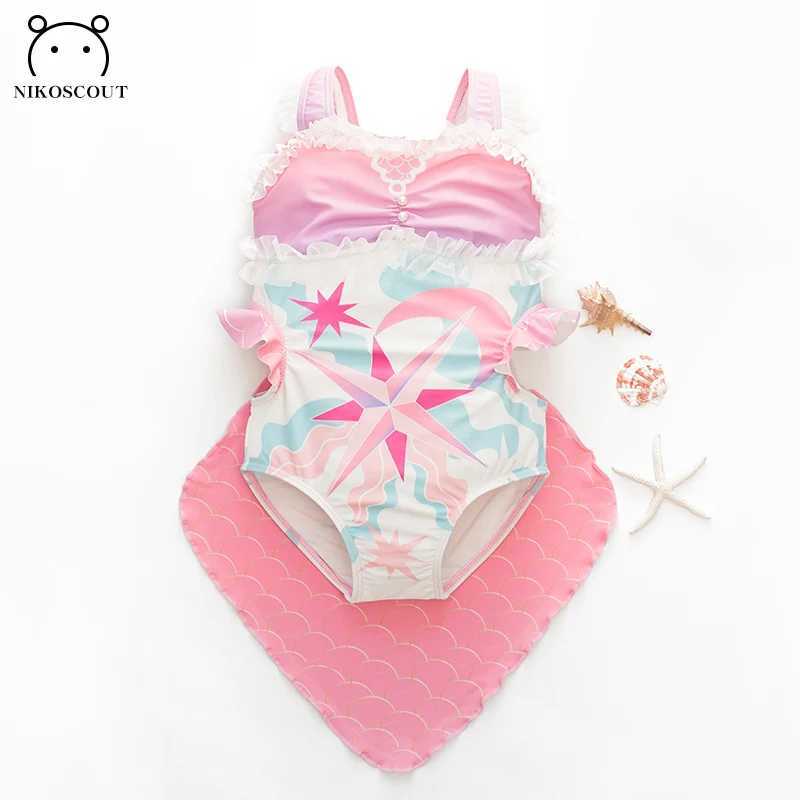 Baby Swimsuit Mermaid Tail Baby Girl One-Piece Princess Childrens Swimsuit Dopamine Children Girl Sweet X250224