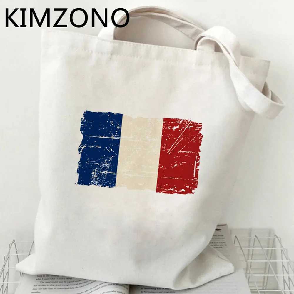 France shopping bag tote cotton shopping jute bag message bag as jute string grab Z250224