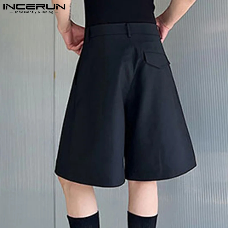 Men Shorts Pleated Solid Color Loose Summer Casual Men Bottoms Korean Style Streetwear Leisure Male Shorts S-5XL INCERUN 250225