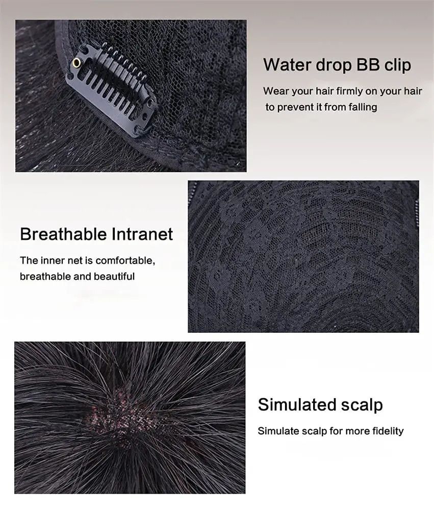 realistic topper 100% human hair mens toupee natural black color light weight comfortable inner net mens hair topper 250224