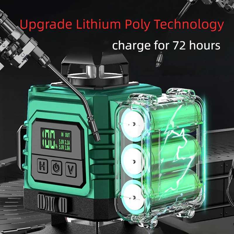 4D Laser Level With Remote Control 16 Lines Horizontal And Vertical Laser Level With 360 Rotating Window X250225