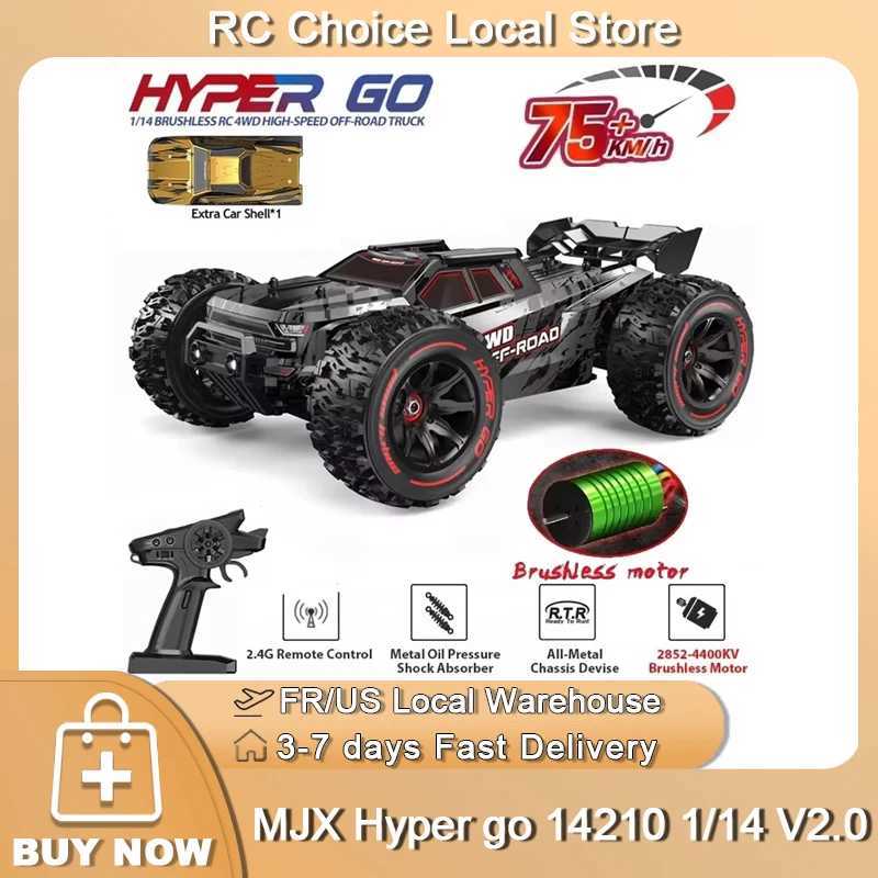 Electric/RC Car Hypergo MJX 14210 1/14 V2.0 Rc Remote Control Car 4WD Off-road Racing RC Truck Brushless 2.4G Electric Drift Car Boy ToysY250225WB19