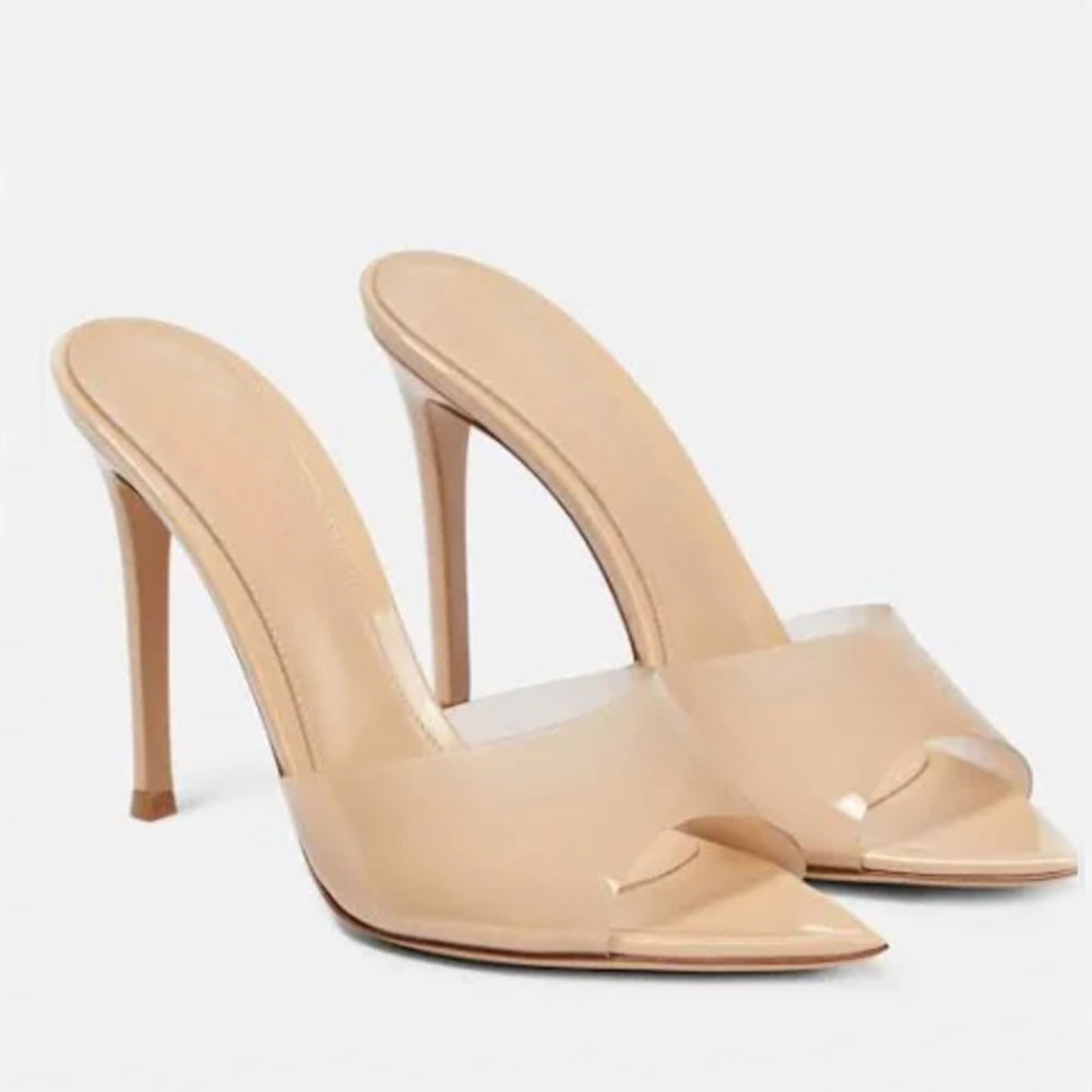 Top quality lace red High-heels mules shoe slippers sandas for womens slip on open toes Luxury designer PVC heels minimalism Evening party shoes Size: 35-42 Bring box