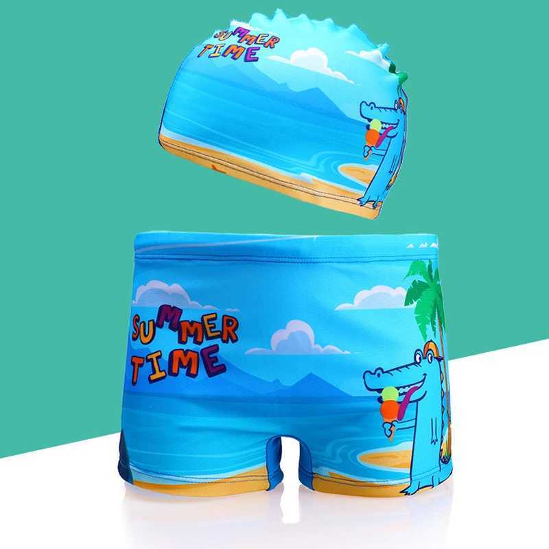Children Cartoon Shark Swim Trunks Set Two Polyester Fabric dinosaur Boys Basketball Swimming Pool Play Water Sports X250224