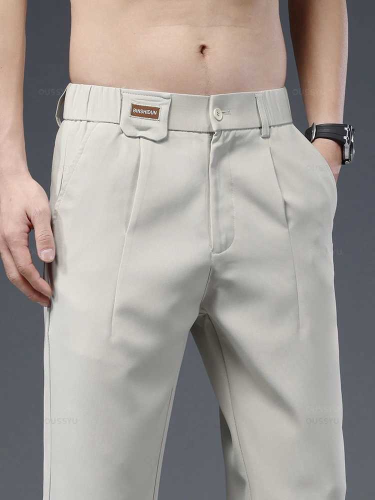 Brand Clothing High-Quality Business Suit Calf-Length Pants Men Pendulous Smooth Solid Color Straight Office Formal Shorts W250225
