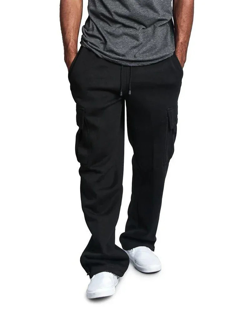 Men Cargo Jogger Pants Autumn Hip Hop Street wear Loose Trousers Multi Pocket Solid Color Overalls Gym Sports Wear Sweatpants 250225