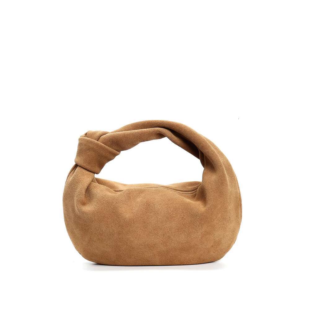 Classic Large Small Winter Nubuck Travel Armpit Tote Grey Suede Cow Leather Women Handbag