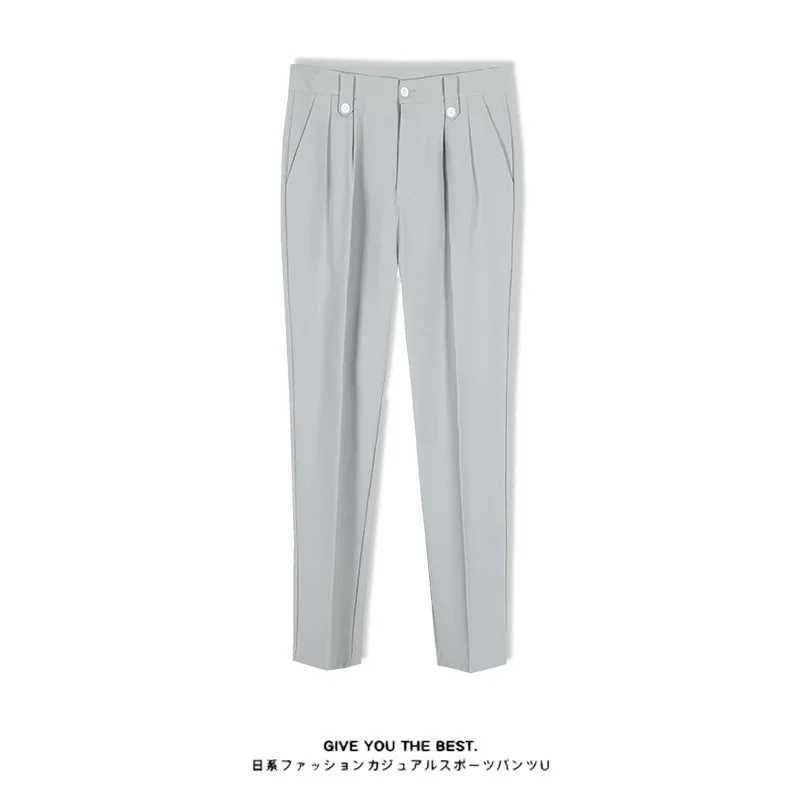 Summer Thin Ninemore Mens Suit Pants 2024 New Straight-Leg Drop Sensing Mens Casual Small Trousers No Ironing Required W250225