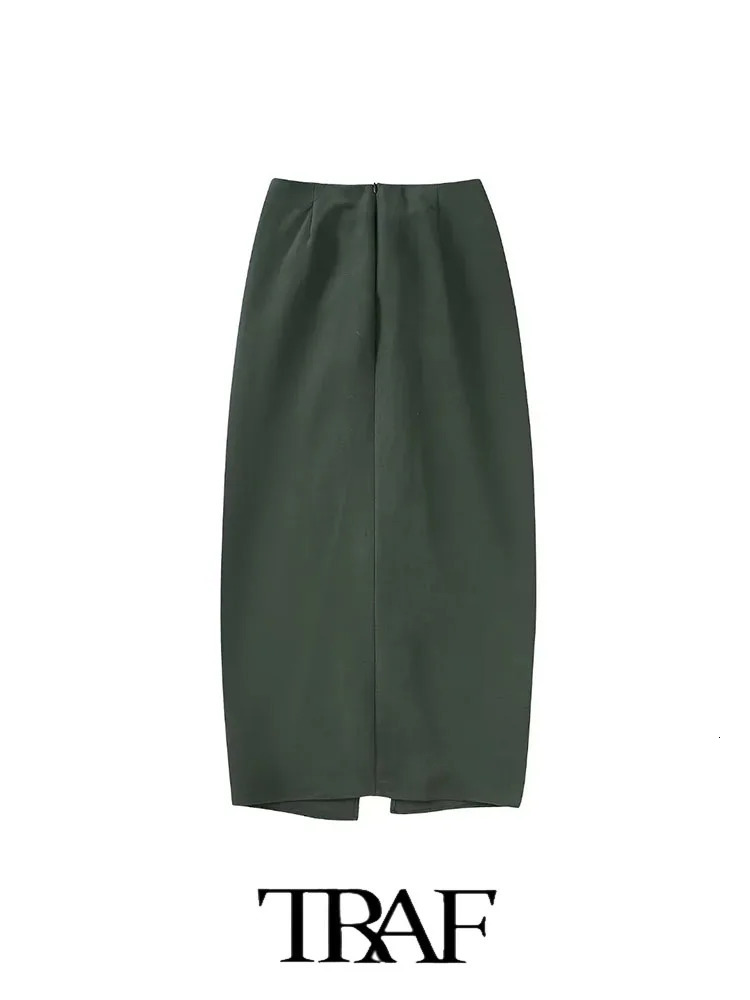 TRAF Fashion 2 Piece Knotted Cropped Shirt TopKnotted Skirt 2023 Summer Shirts Two Sets 250222