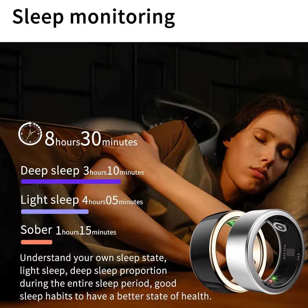 SR02 Smart Ring Military Grade Titanium Steel Shell Health Monitoring IP68 5ATM Waterproof With Magnetic Suction Fast Charging W250225